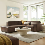 Atlas 3-Piece Vegan Leather Modular L-Shaped Sectional Sofa in Espresso