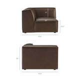 Atlas 3-Piece Vegan Leather Modular L-Shaped Sectional Sofa in Espresso