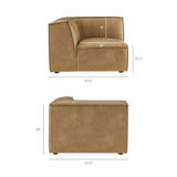 Atlas 3-Piece Vegan Leather Modular L-Shaped Sectional Sofa in Toast