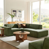 Atlas 3-Piece Performance Fabric Upholstered Modular L-Shaped Sectional Sofa in Foliage
