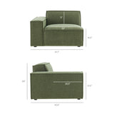 Atlas 3-Piece Performance Fabric Upholstered Modular L-Shaped Sectional Sofa in Foliage