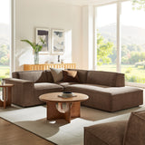 Atlas 3-Piece Performance Fabric Upholstered Modular L-Shaped Sectional Sofa in Mocha