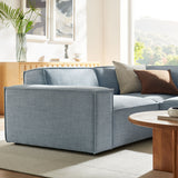 Atlas 3-Piece Performance Fabric Upholstered Modular L-Shaped Sectional Sofa in Sky