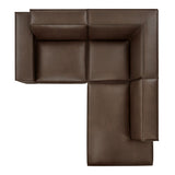 Atlas 3-Piece Vegan Leather Modular L-Shaped Sectional Sofa in Espresso