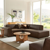 Atlas 3-Piece Vegan Leather Modular L-Shaped Sectional Sofa in Espresso