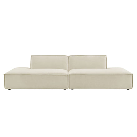 Restore 2-Piece Performance Fabric Upholstered Modular Loveseat in Ecru