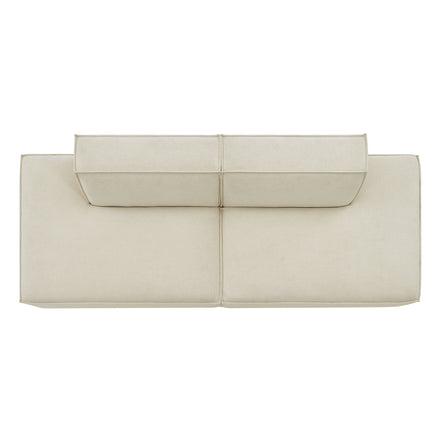 Restore 2-Piece Performance Fabric Upholstered Modular Loveseat in Ecru