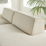 Atlas 2-Piece Performance Fabric Upholstered Modular Loveseat in Ecru