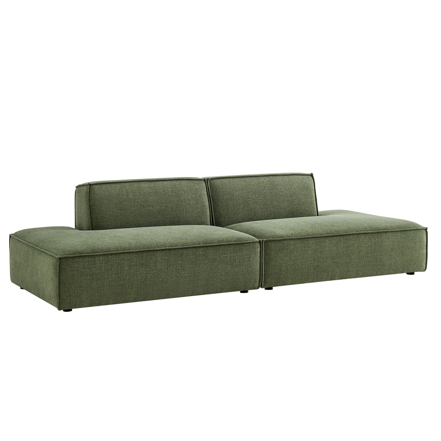 Atlas 2-Piece Performance Fabric Upholstered Modular Loveseat in Foliage