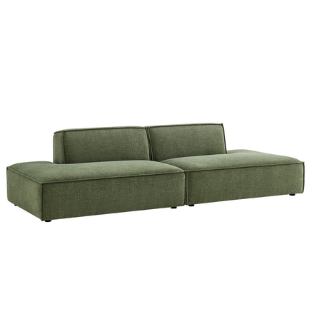 Restore 2-Piece Performance Fabric Upholstered Modular Loveseat in Foliage