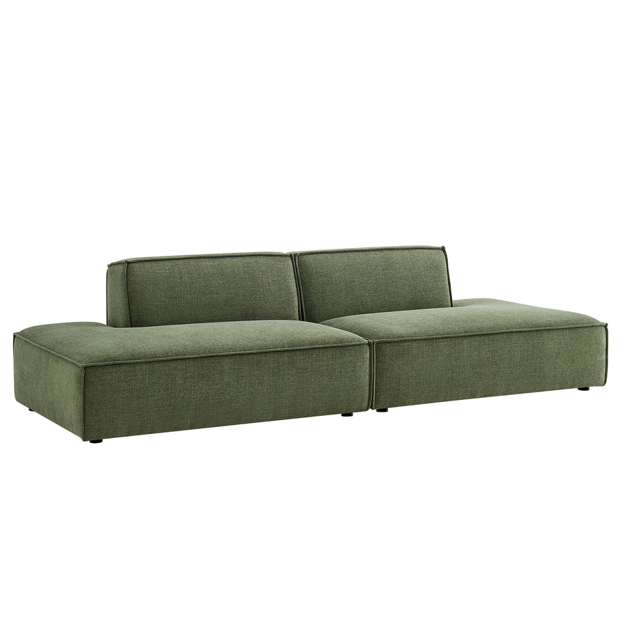 Atlas 2-Piece Performance Fabric Upholstered Modular Loveseat in Foliage