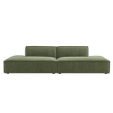 Atlas 2-Piece Performance Fabric Upholstered Modular Loveseat in Foliage