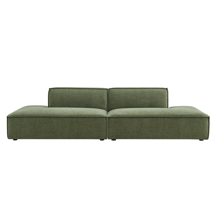 Restore 2-Piece Performance Fabric Upholstered Modular Loveseat in Foliage