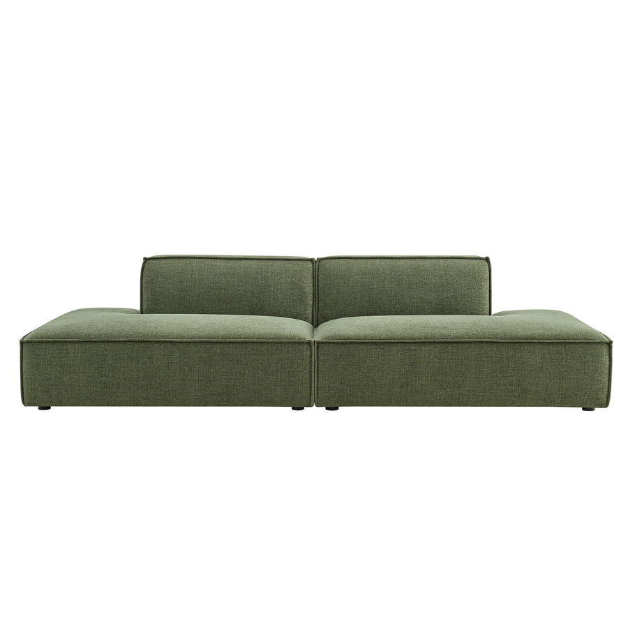Atlas 2-Piece Performance Fabric Upholstered Modular Loveseat in Foliage