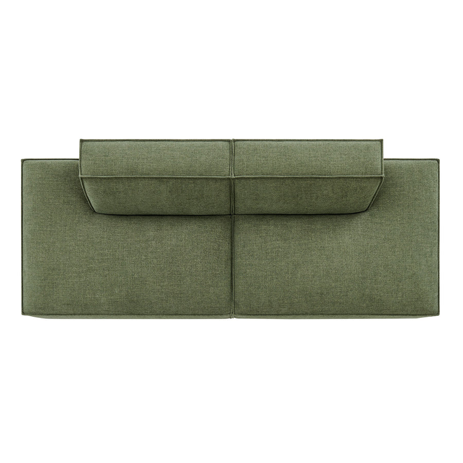 Atlas 2-Piece Performance Fabric Upholstered Modular Loveseat in Foliage