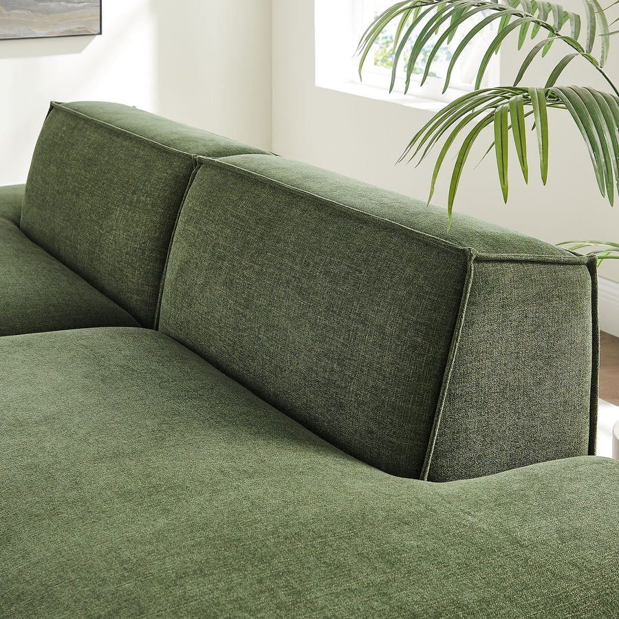 Atlas 2-Piece Performance Fabric Upholstered Modular Loveseat in Foliage
