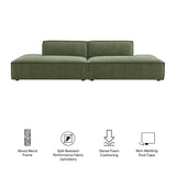 Atlas 2-Piece Performance Fabric Upholstered Modular Loveseat in Foliage