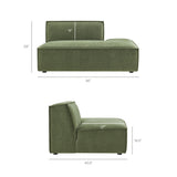 Atlas 2-Piece Performance Fabric Upholstered Modular Loveseat in Foliage