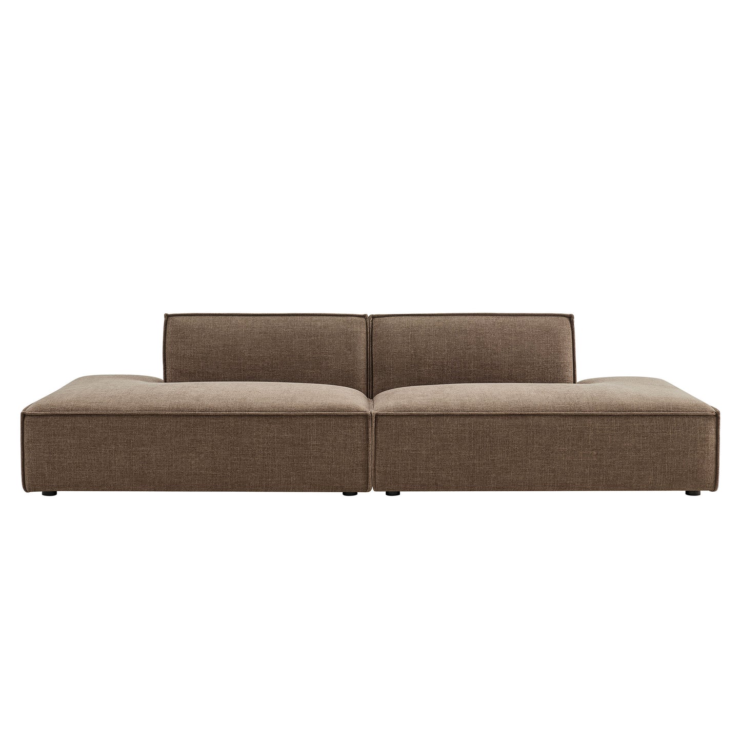 Atlas 2-Piece Performance Fabric Upholstered Modular Loveseat in Mocha
