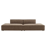 Atlas 2-Piece Performance Fabric Upholstered Modular Loveseat in Mocha