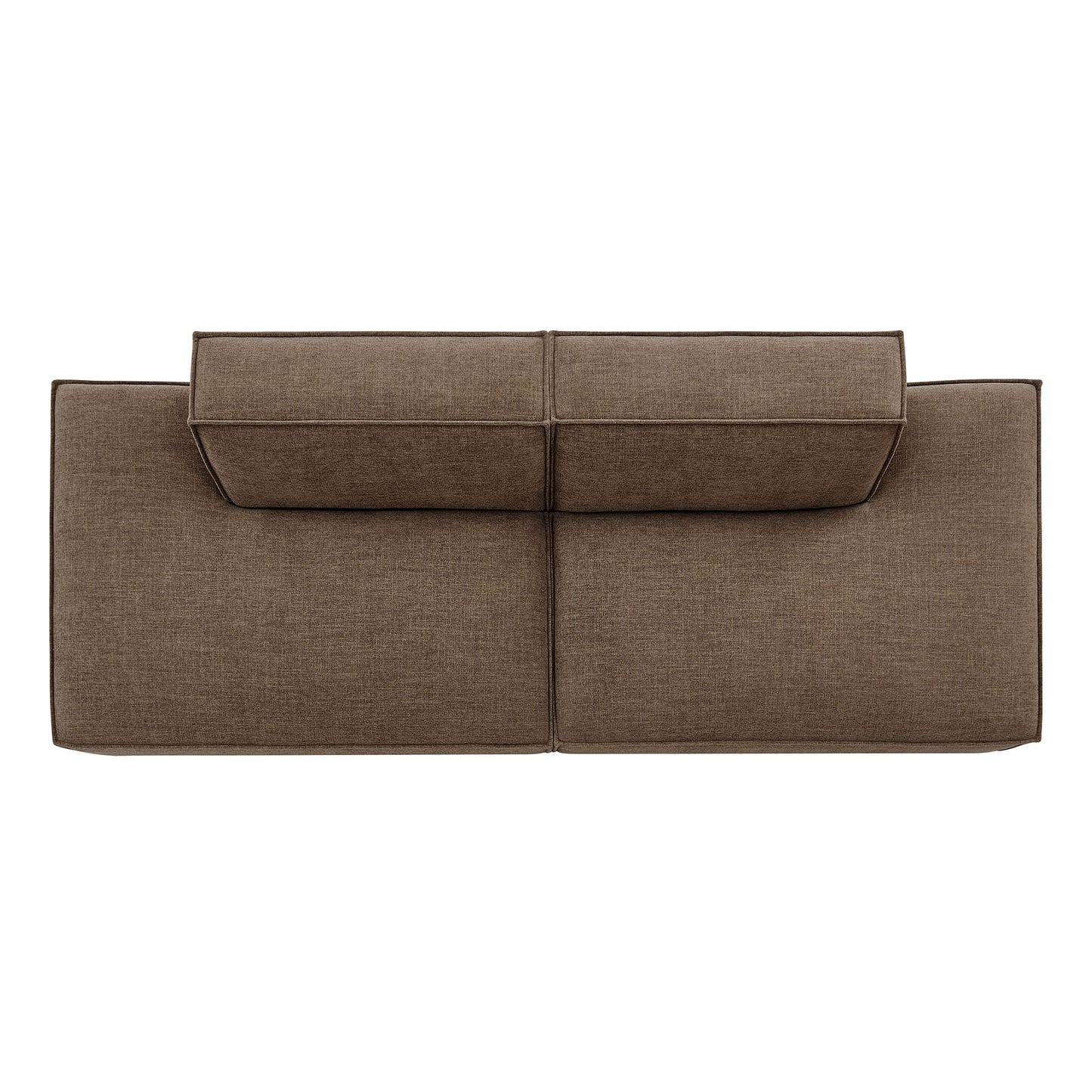 Atlas 2-Piece Performance Fabric Upholstered Modular Loveseat in Mocha