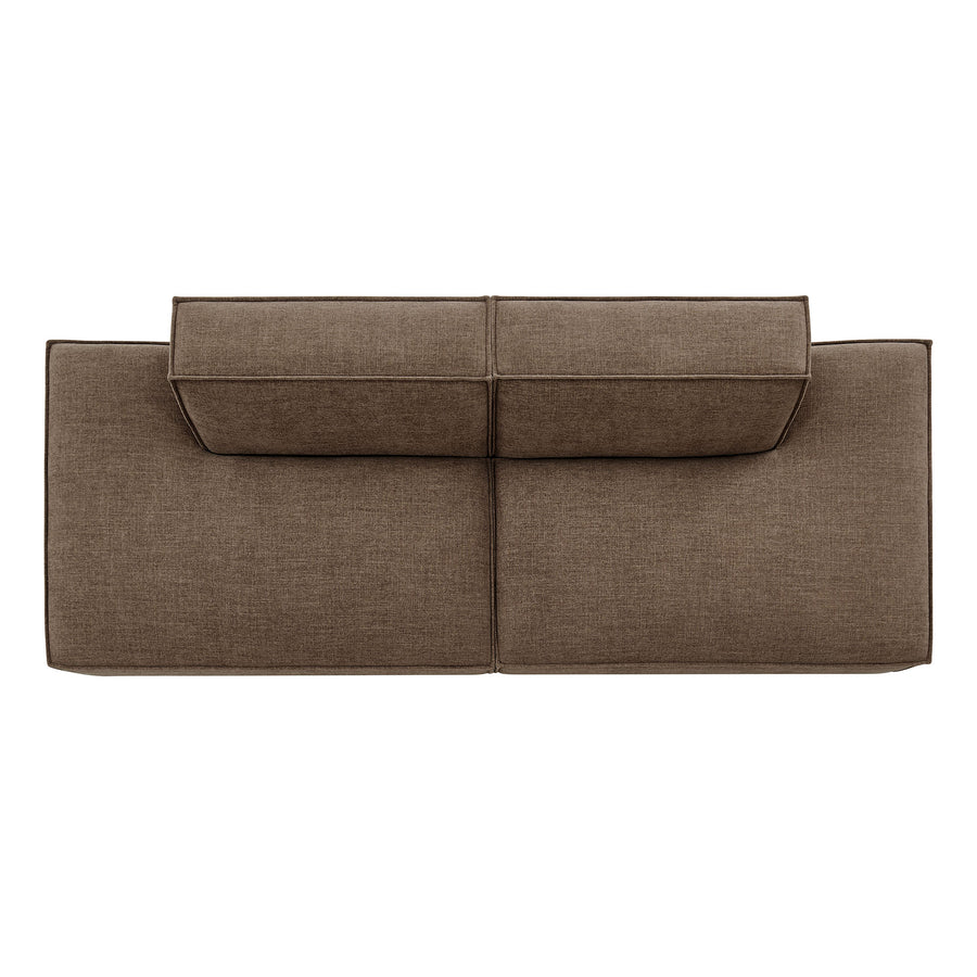 Atlas 2-Piece Performance Fabric Upholstered Modular Loveseat in Mocha