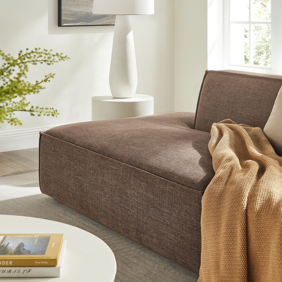 Atlas 2-Piece Performance Fabric Upholstered Modular Loveseat in Mocha
