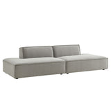 Atlas 2-Piece Performance Fabric Upholstered Modular Loveseat in Pewter