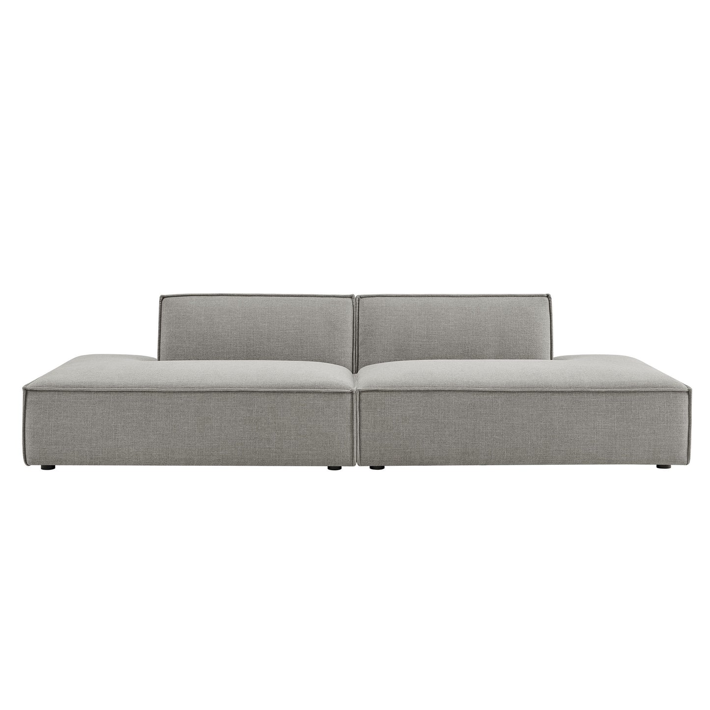 Atlas 2-Piece Performance Fabric Upholstered Modular Loveseat in Pewter