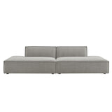 Atlas 2-Piece Performance Fabric Upholstered Modular Loveseat in Pewter