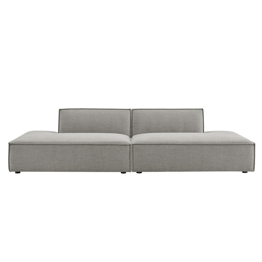 Atlas 2-Piece Performance Fabric Upholstered Modular Loveseat in Pewter