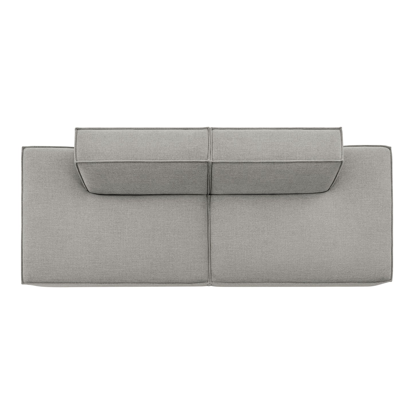 Atlas 2-Piece Performance Fabric Upholstered Modular Loveseat in Pewter