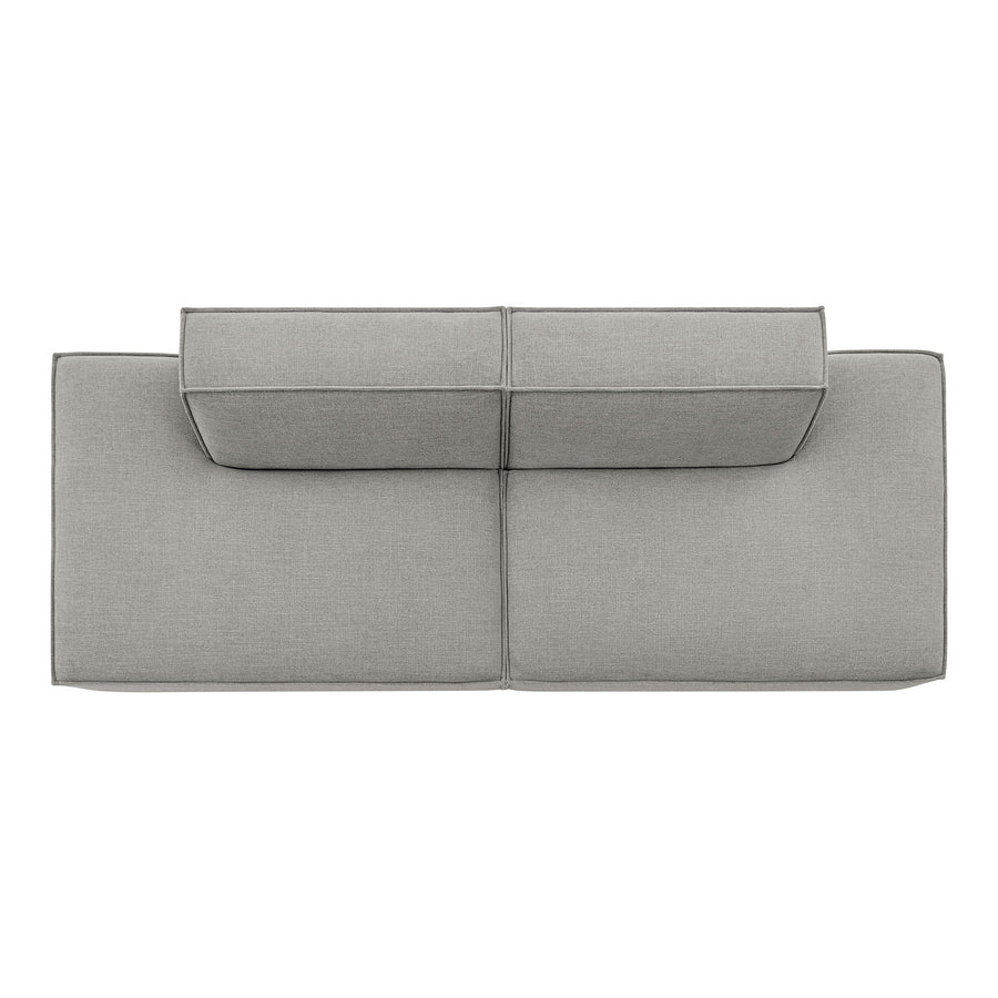 Atlas 2-Piece Performance Fabric Upholstered Modular Loveseat in Pewter