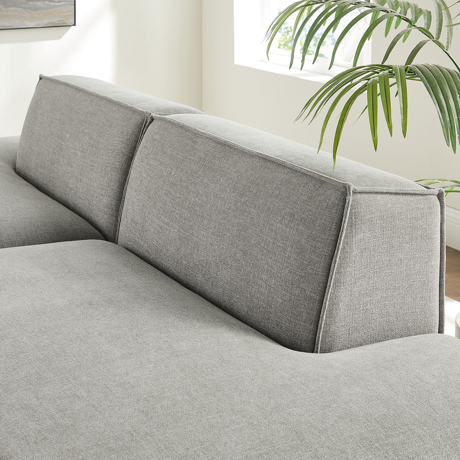 Atlas 2-Piece Performance Fabric Upholstered Modular Loveseat in Pewter