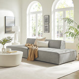 Atlas 2-Piece Performance Fabric Upholstered Modular Loveseat in Pewter
