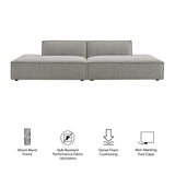 Atlas 2-Piece Performance Fabric Upholstered Modular Loveseat in Pewter