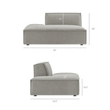 Atlas 2-Piece Performance Fabric Upholstered Modular Loveseat in Pewter