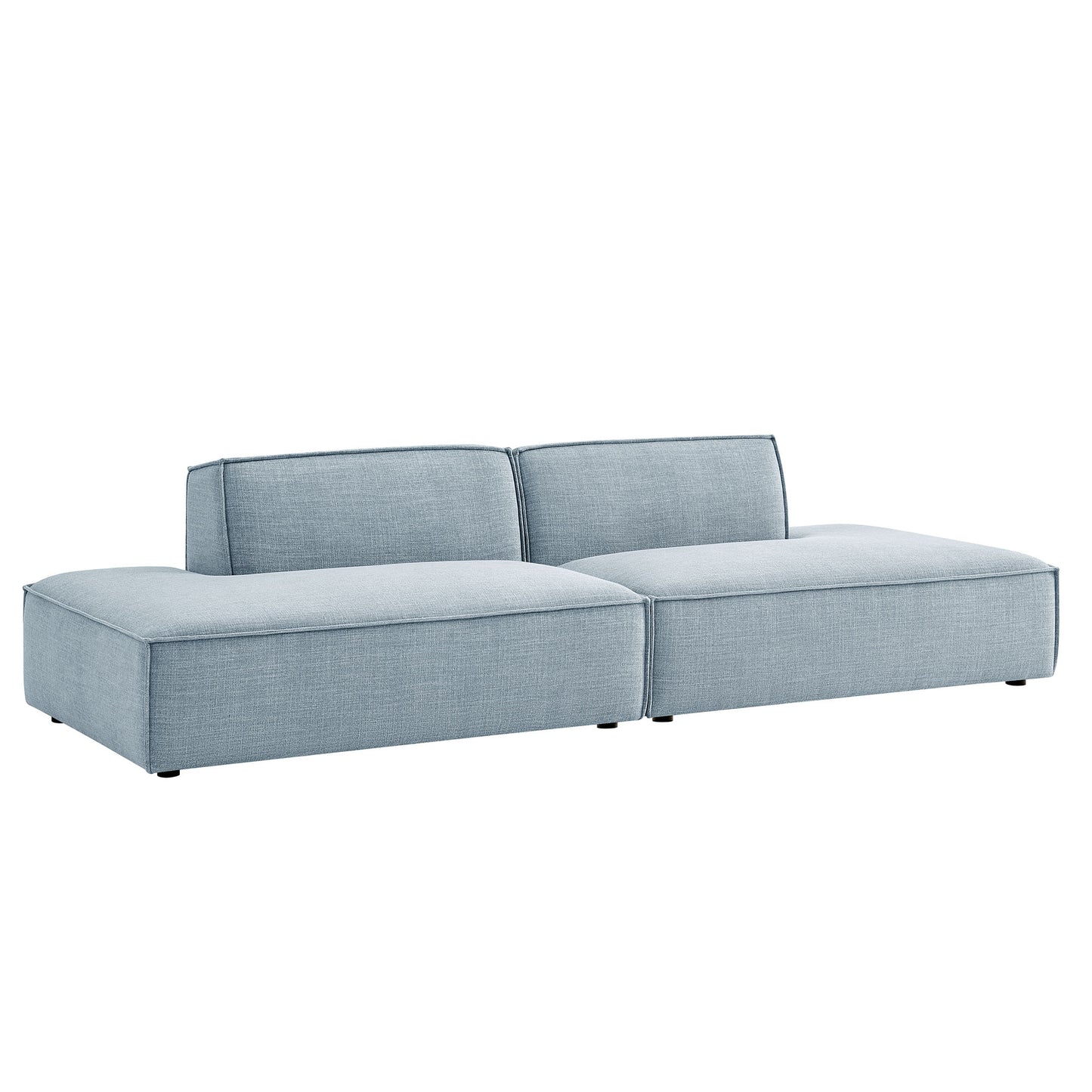 Atlas 2-Piece Performance Fabric Upholstered Modular Loveseat in Sky