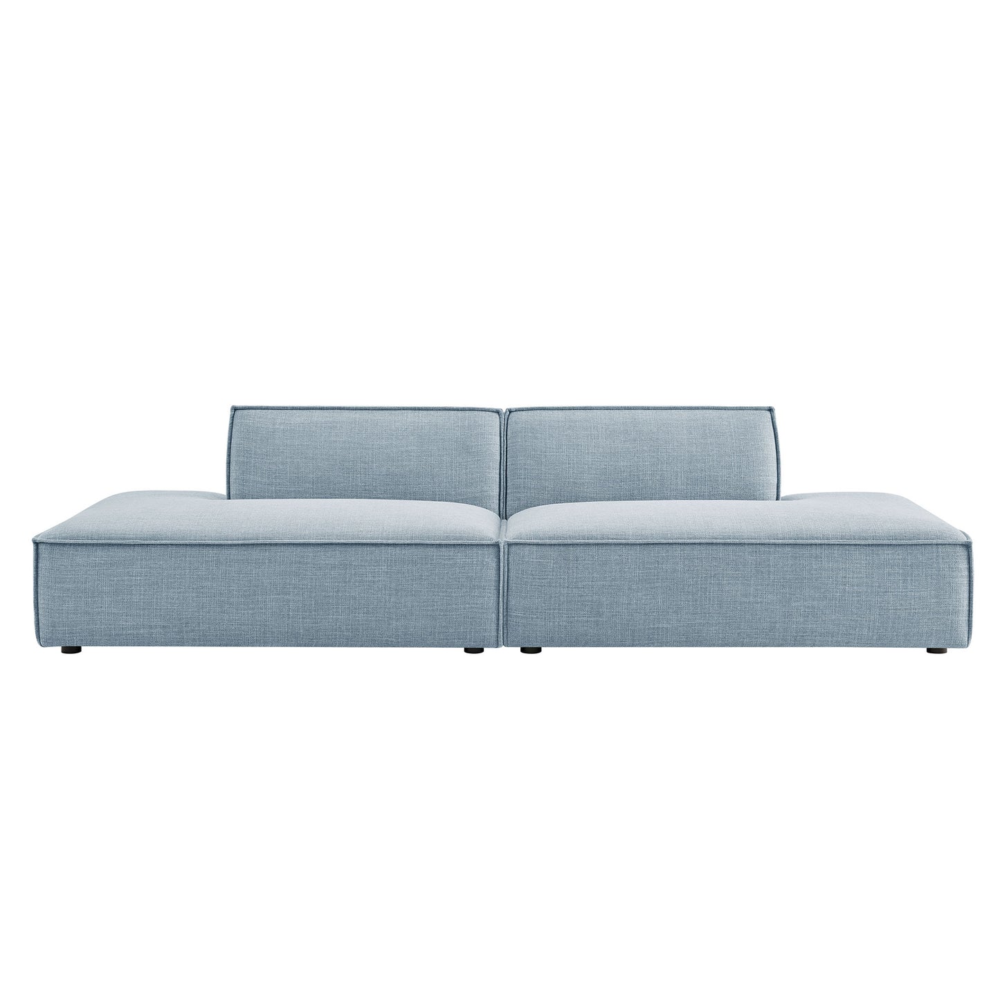 Atlas 2-Piece Performance Fabric Upholstered Modular Loveseat in Sky