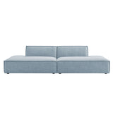 Atlas 2-Piece Performance Fabric Upholstered Modular Loveseat in Sky