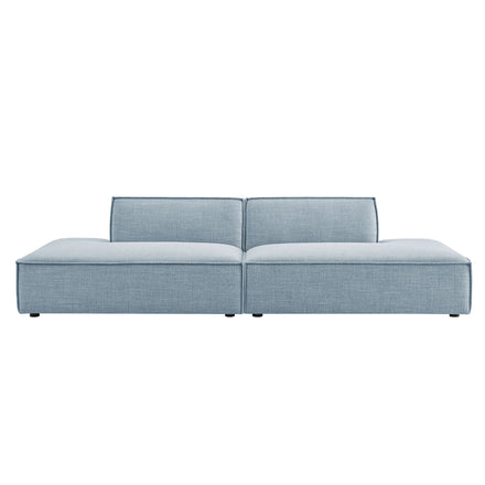 Restore 2-Piece Performance Fabric Upholstered Modular Loveseat in Sky