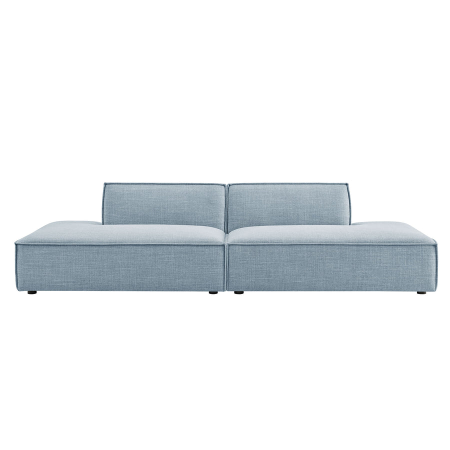 Atlas 2-Piece Performance Fabric Upholstered Modular Loveseat in Sky