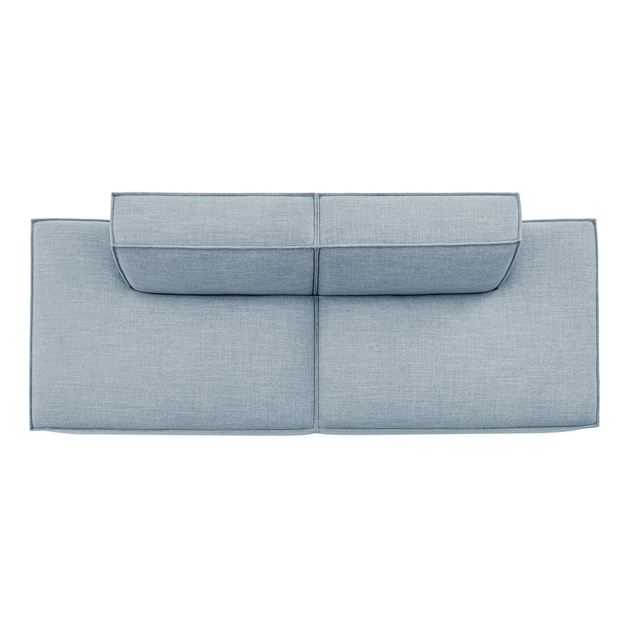 Atlas 2-Piece Performance Fabric Upholstered Modular Loveseat in Sky