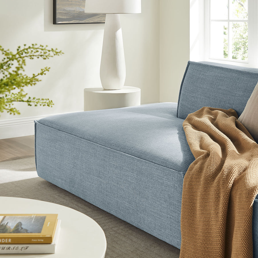 Atlas 2-Piece Performance Fabric Upholstered Modular Loveseat in Sky