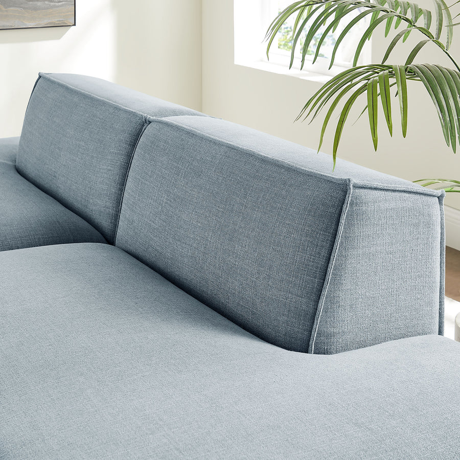 Atlas 2-Piece Performance Fabric Upholstered Modular Loveseat in Sky