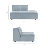 Atlas 2-Piece Performance Fabric Upholstered Modular Loveseat in Sky