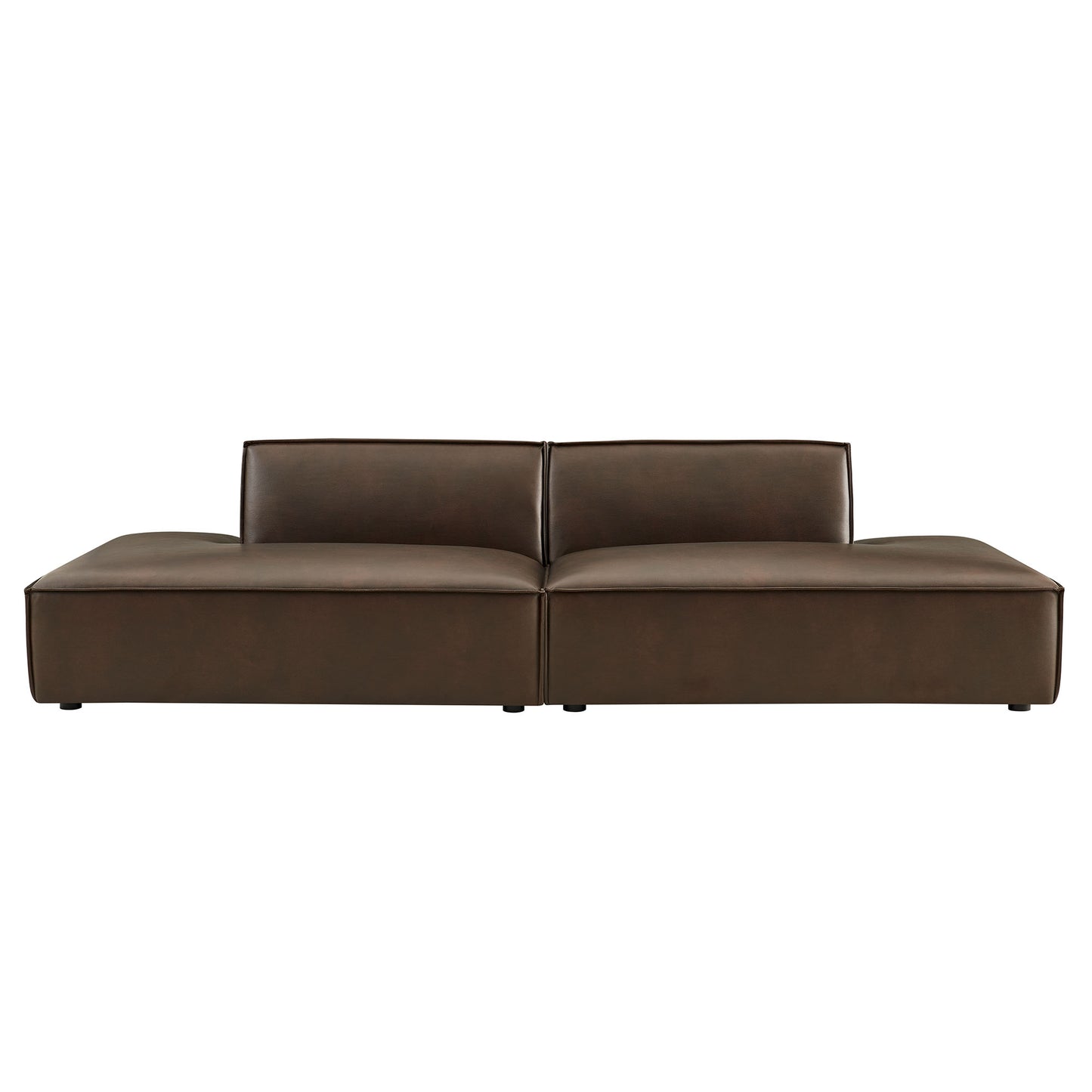 Atlas 2-Piece Vegan Leather Modular Loveseat in Espresso