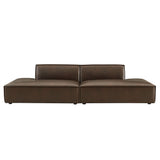 Atlas 2-Piece Vegan Leather Modular Loveseat in Espresso