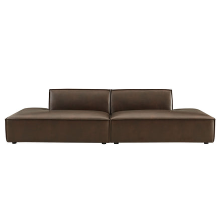 Restore 2-Piece Vegan Leather Modular Loveseat in Espresso