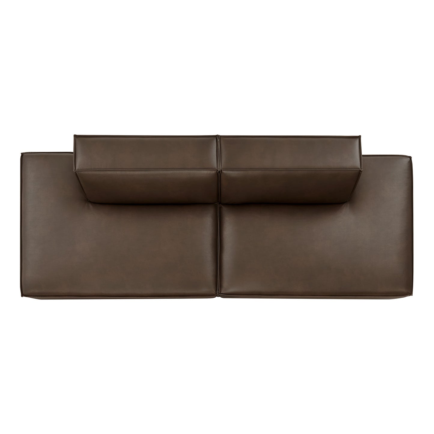Atlas 2-Piece Vegan Leather Modular Loveseat in Espresso